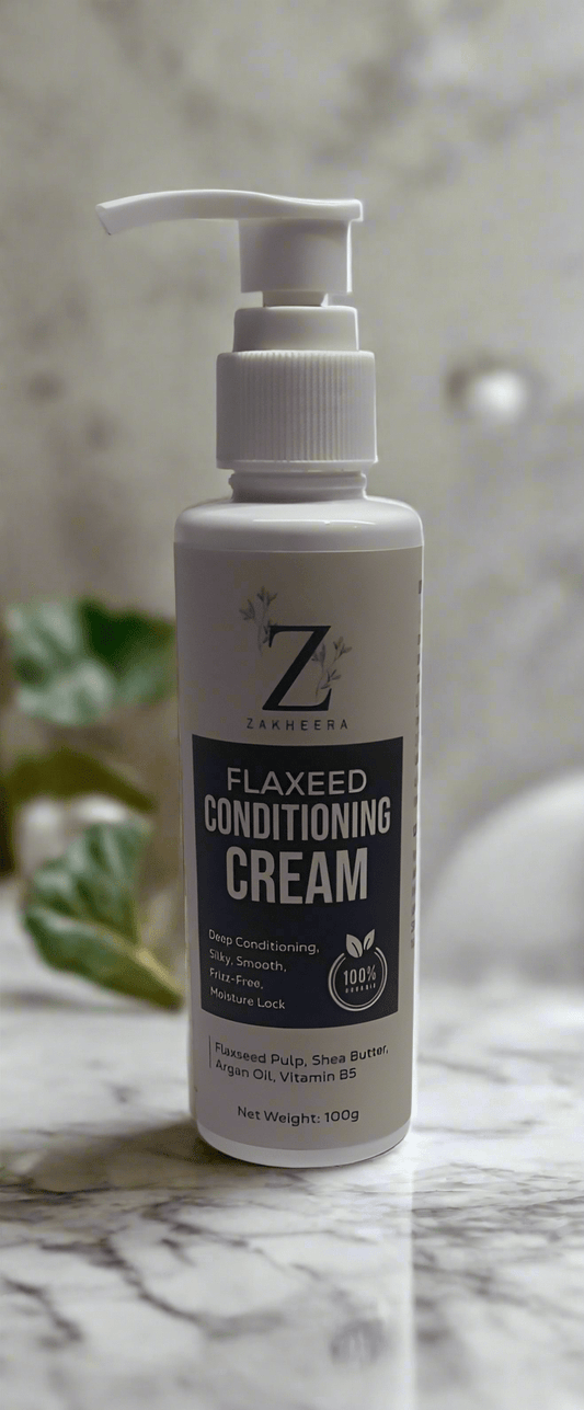 Flaxseed Conditioning Cream for Silky, Strong, and Frizz-Free Hair" - Zakheera 